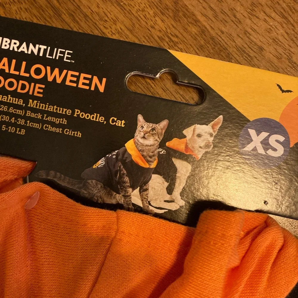 Dog Halloween Pumpkin costume hoodie XS